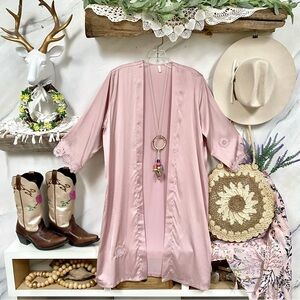 Blush crochet satin boho cover up w resort vacay beach vibe